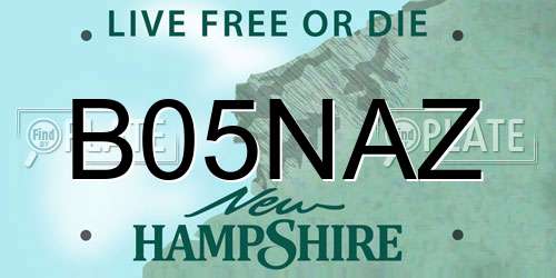 B05NAZ New Hampshire License Plate