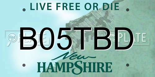 B05TBD New Hampshire License Plate