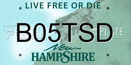 B05TSD New Hampshire License Plate