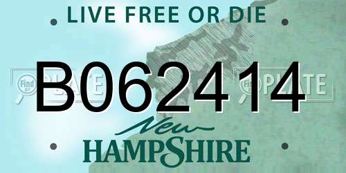 B062414 New Hampshire License Plate