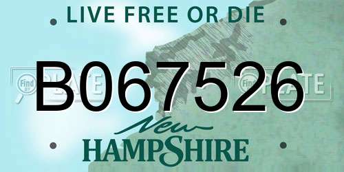 B067526 New Hampshire License Plate