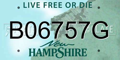 B06757G New Hampshire License Plate