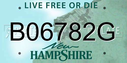 B06782G New Hampshire License Plate