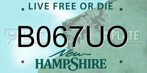 B067UO New Hampshire License Plate