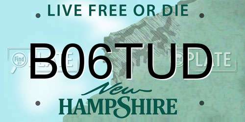 B06TUD New Hampshire License Plate