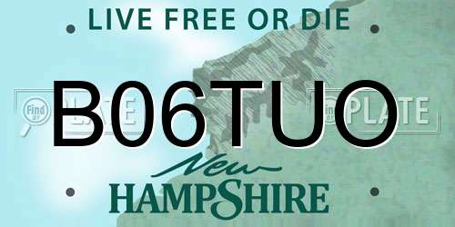 B06TUO New Hampshire License Plate