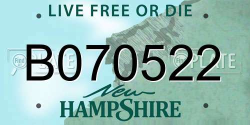 B070522 New Hampshire License Plate