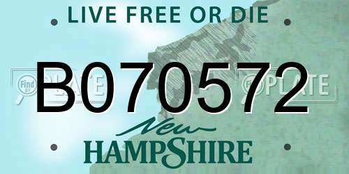 B070572 New Hampshire License Plate