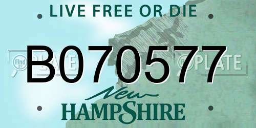 B070577 New Hampshire License Plate