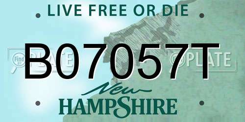 B07057T New Hampshire License Plate
