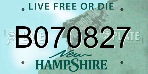 B070827 New Hampshire License Plate