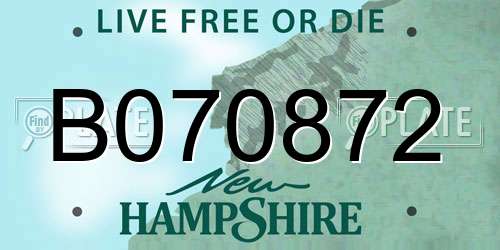 B070872 New Hampshire License Plate