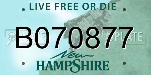 B070877 New Hampshire License Plate