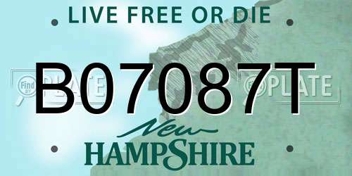 B07087T New Hampshire License Plate
