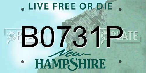B0731P New Hampshire License Plate