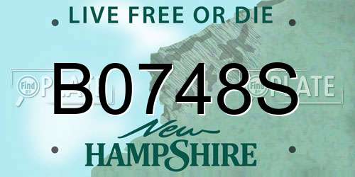 B0748S New Hampshire License Plate