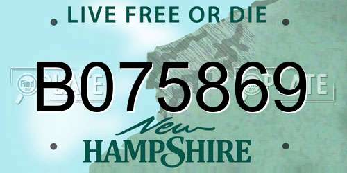 B075869 New Hampshire License Plate