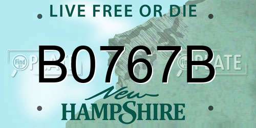 B0767B New Hampshire License Plate