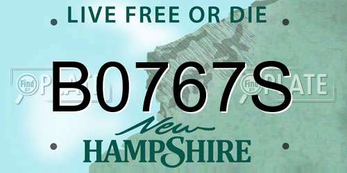 B0767S New Hampshire License Plate