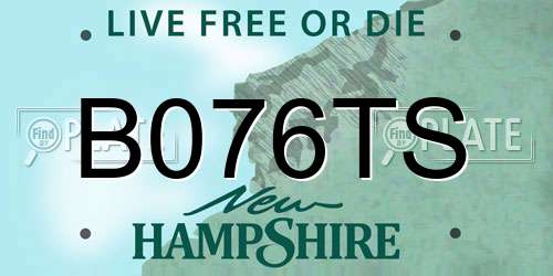 B076TS New Hampshire License Plate