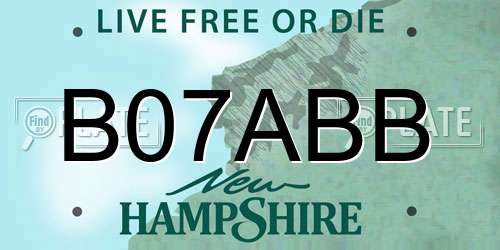 B07ABB New Hampshire License Plate