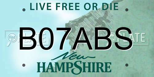 B07ABS New Hampshire License Plate