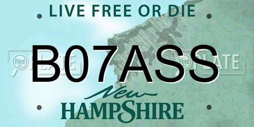 B07ASS New Hampshire License Plate