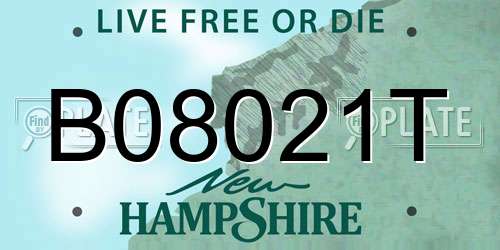 B08021T New Hampshire License Plate