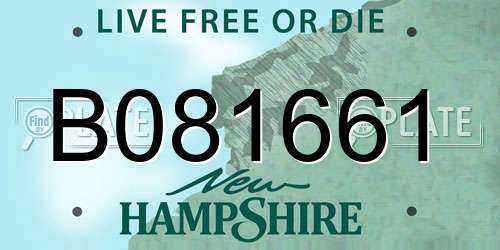 B081661 New Hampshire License Plate