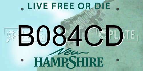B084CD New Hampshire License Plate