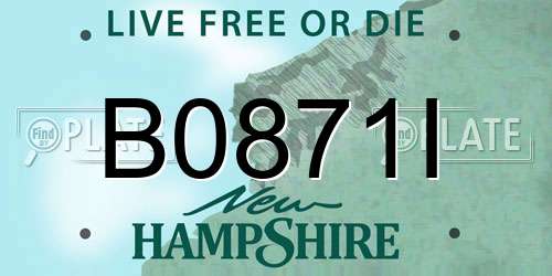 B0871I New Hampshire License Plate