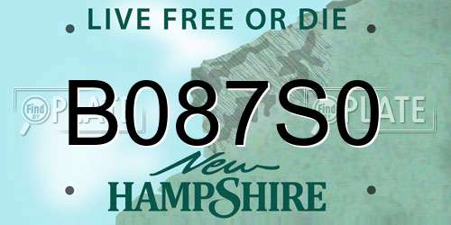 B087S0 New Hampshire License Plate