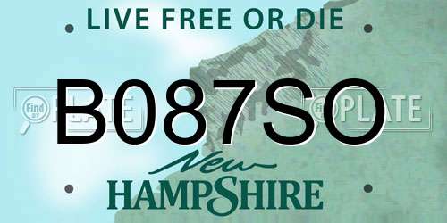 B087SO New Hampshire License Plate