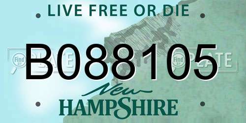 B088105 New Hampshire License Plate