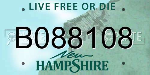 B088108 New Hampshire License Plate