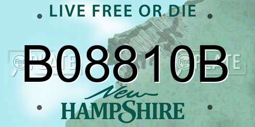 B08810B New Hampshire License Plate