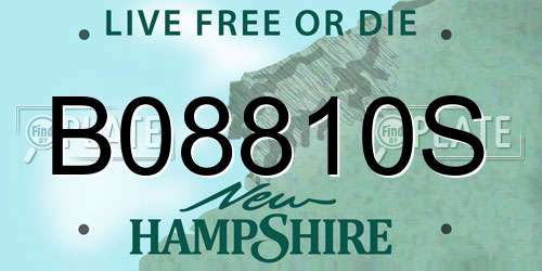 B08810S New Hampshire License Plate