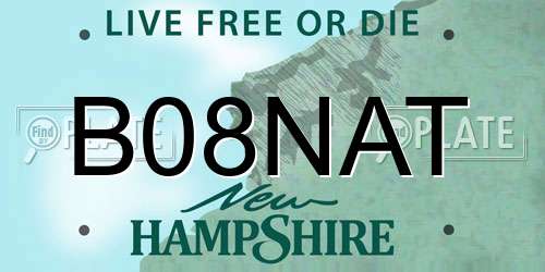 B08NAT New Hampshire License Plate