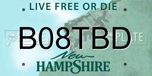 B08TBD New Hampshire License Plate