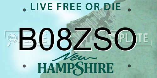 B08ZSO New Hampshire License Plate