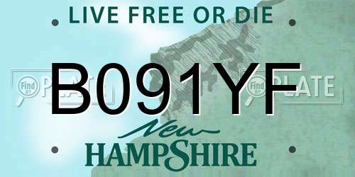 B091YF New Hampshire License Plate
