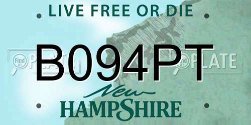 B094PT New Hampshire License Plate