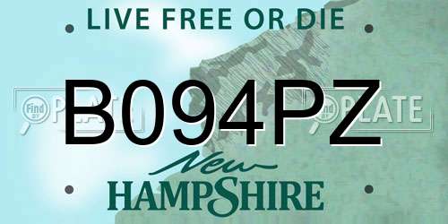 B094PZ New Hampshire License Plate