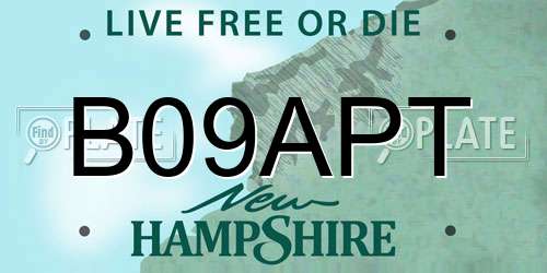 B09APT New Hampshire License Plate