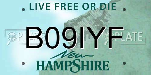 B09IYF New Hampshire License Plate