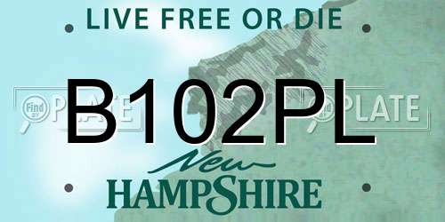 B102PL New Hampshire License Plate