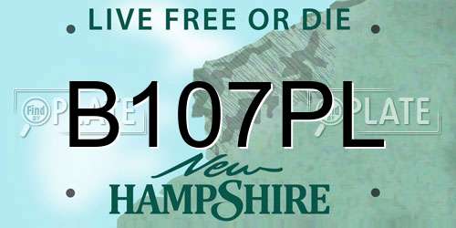 B107PL New Hampshire License Plate