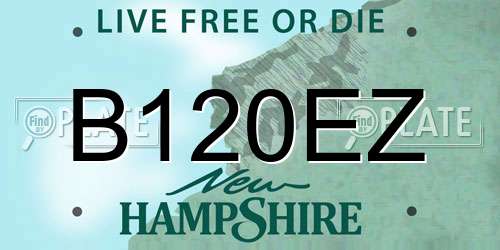 B120EZ New Hampshire License Plate
