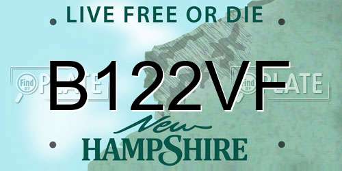 B122VF New Hampshire License Plate