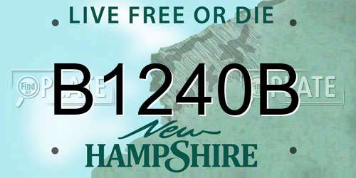 B1240B New Hampshire License Plate